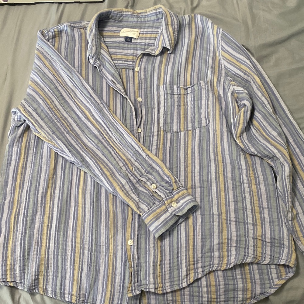 women’s striped button up